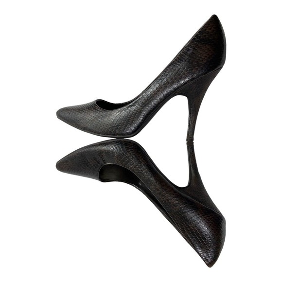MOSSIMO Slip On Heels Pumps Women's 8M  Brown Faux Leather Snake - Picture 5 of 9
